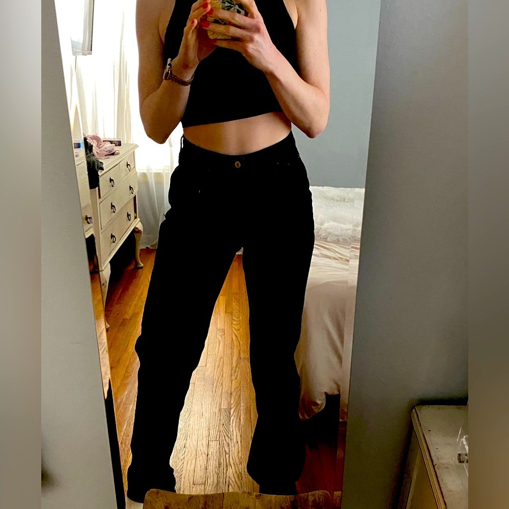 Abercrombie & Fitch Curve Love 90s Black High Rise Jeans extra long